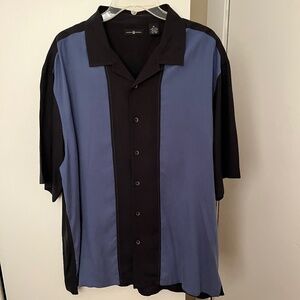 Silk men’s shirt  size XL vintage style short sleeve BB207